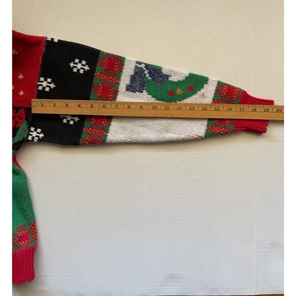 Vintage 90s Bonnie Noble Women's Size M Ugly Christmas Cardigan Button Sweater - Picture 12 of 12